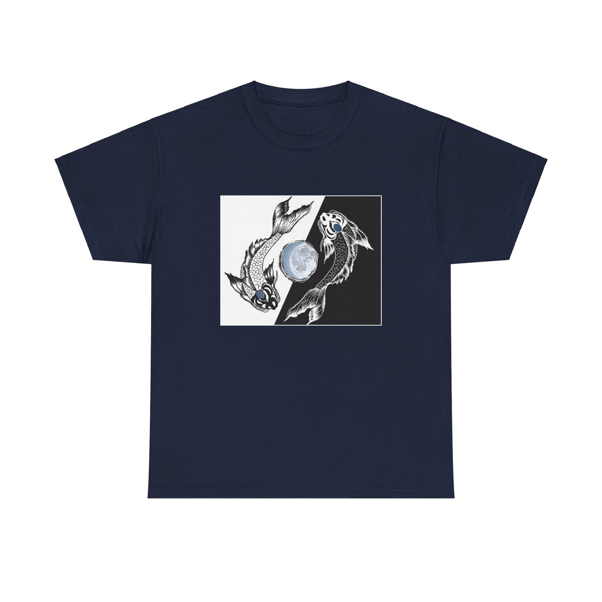 Koi Fish T Shirt - Ying and Yang - Black