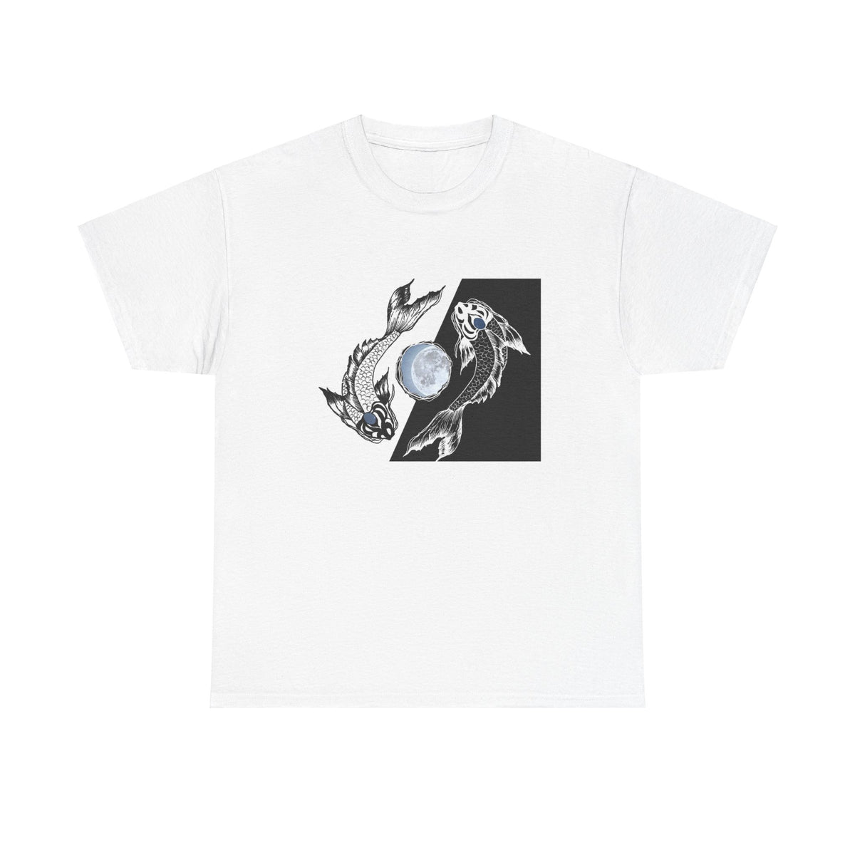 Koi Fish T Shirt - Ying and Yang - White