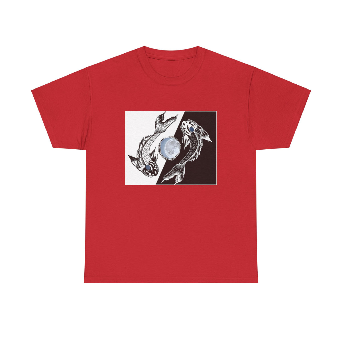 Koi Fish T Shirt - Ying and Yang -Red