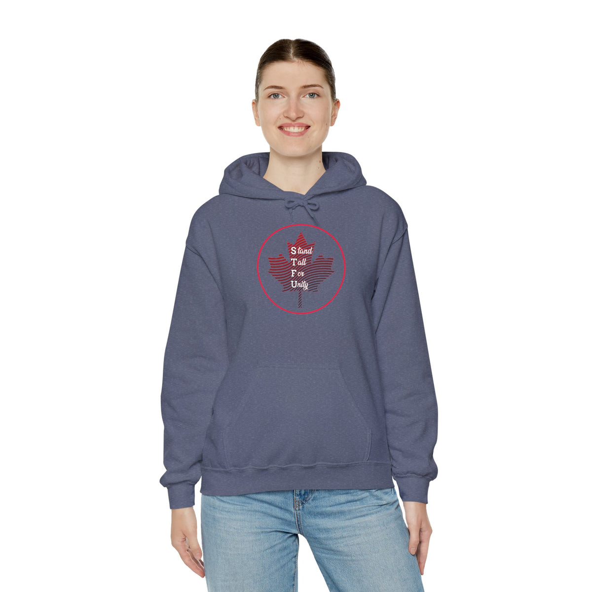 Canada Proud Hoodie Unisex Heavy Blend - Stand Tall for Unity - WaterDragon Apparel