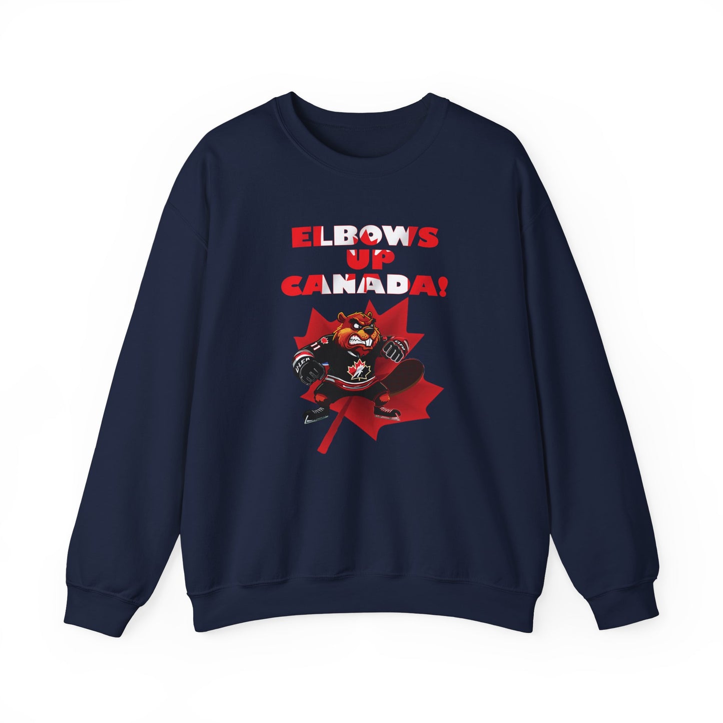 Elbows Up Canada! Canadian Pride Sweatshirt - Perfect For Patriotic Canadians and Sports Fans - WaterDragon Apparel