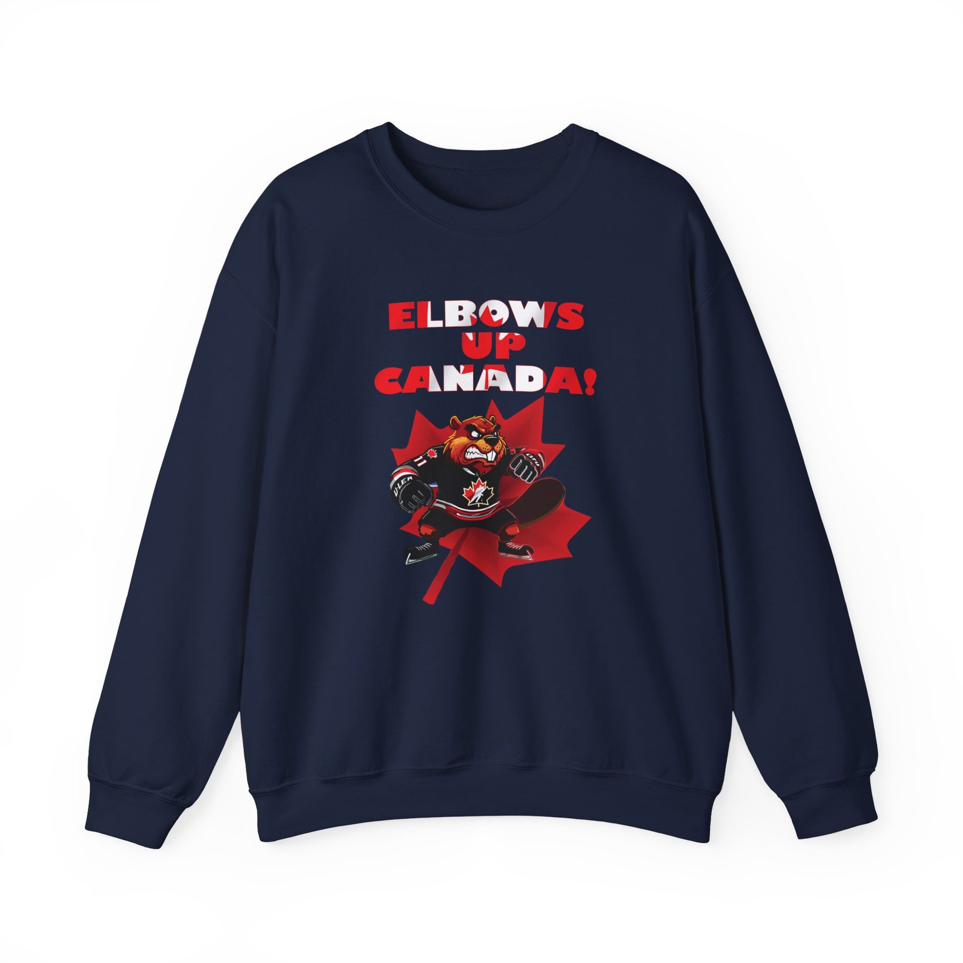 Elbows Up Canada! Canadian Pride Sweatshirt - Perfect For Patriotic Canadians and Sports Fans - WaterDragon Apparel