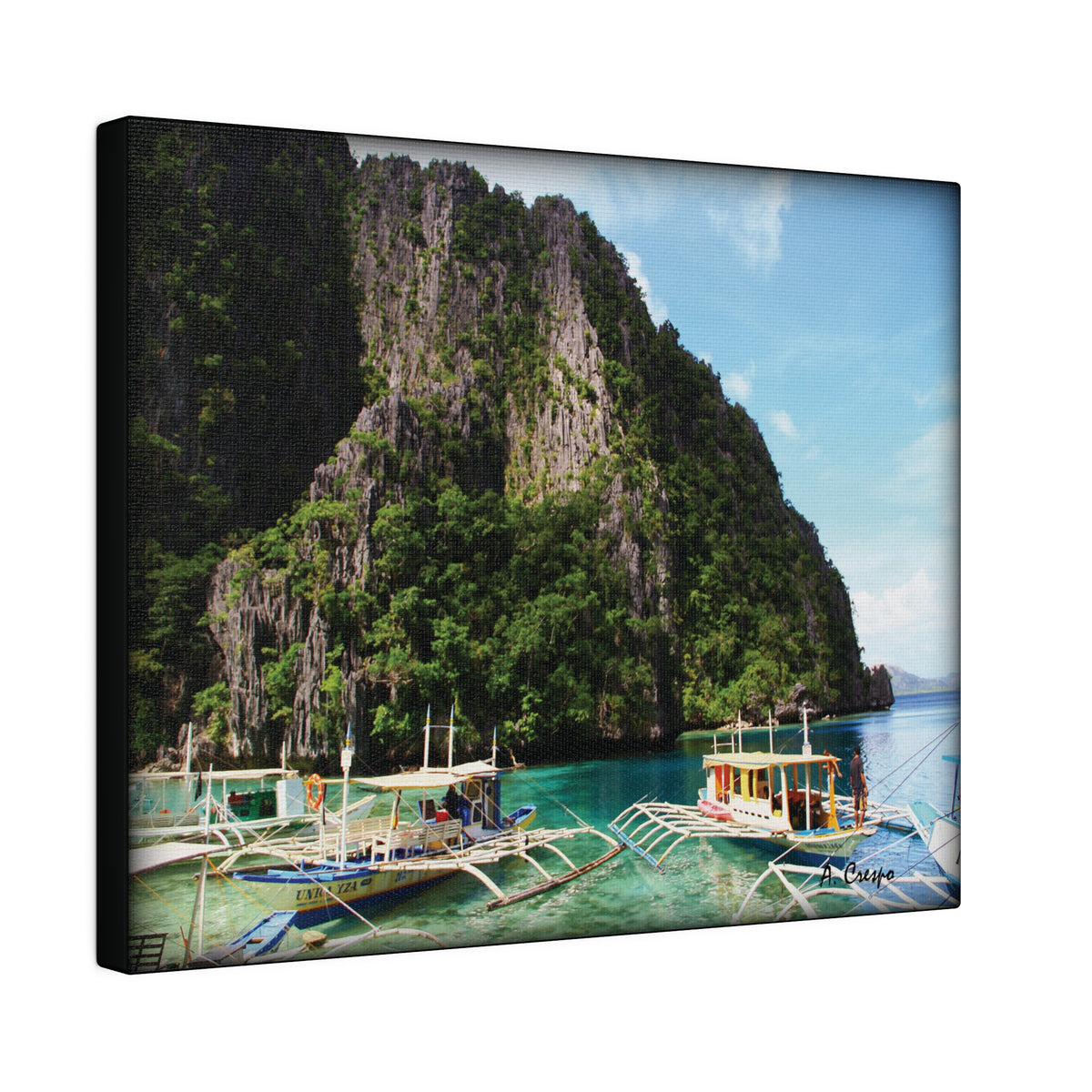 Travel Photography - Outrigger Boats - Coron, Palawan, Philippines - Stretched Canvas - WaterDragon Apparel