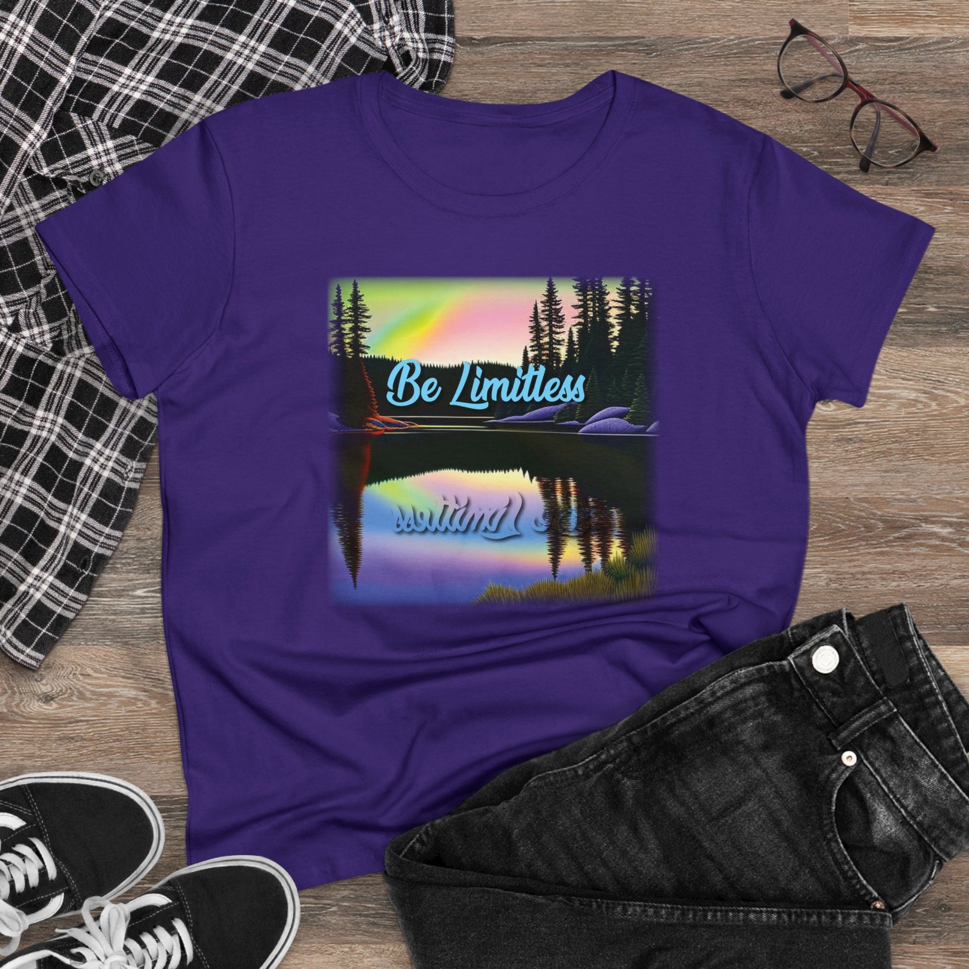 Women's Positive Reflections T-shirt - Inspirational T shirt - Midweight Cotton Tee - WaterDragon Apparel