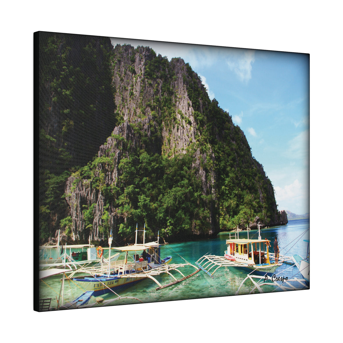 Travel Photography - Outrigger Boats - Coron, Palawan, Philippines - Stretched Canvas - WaterDragon Apparel