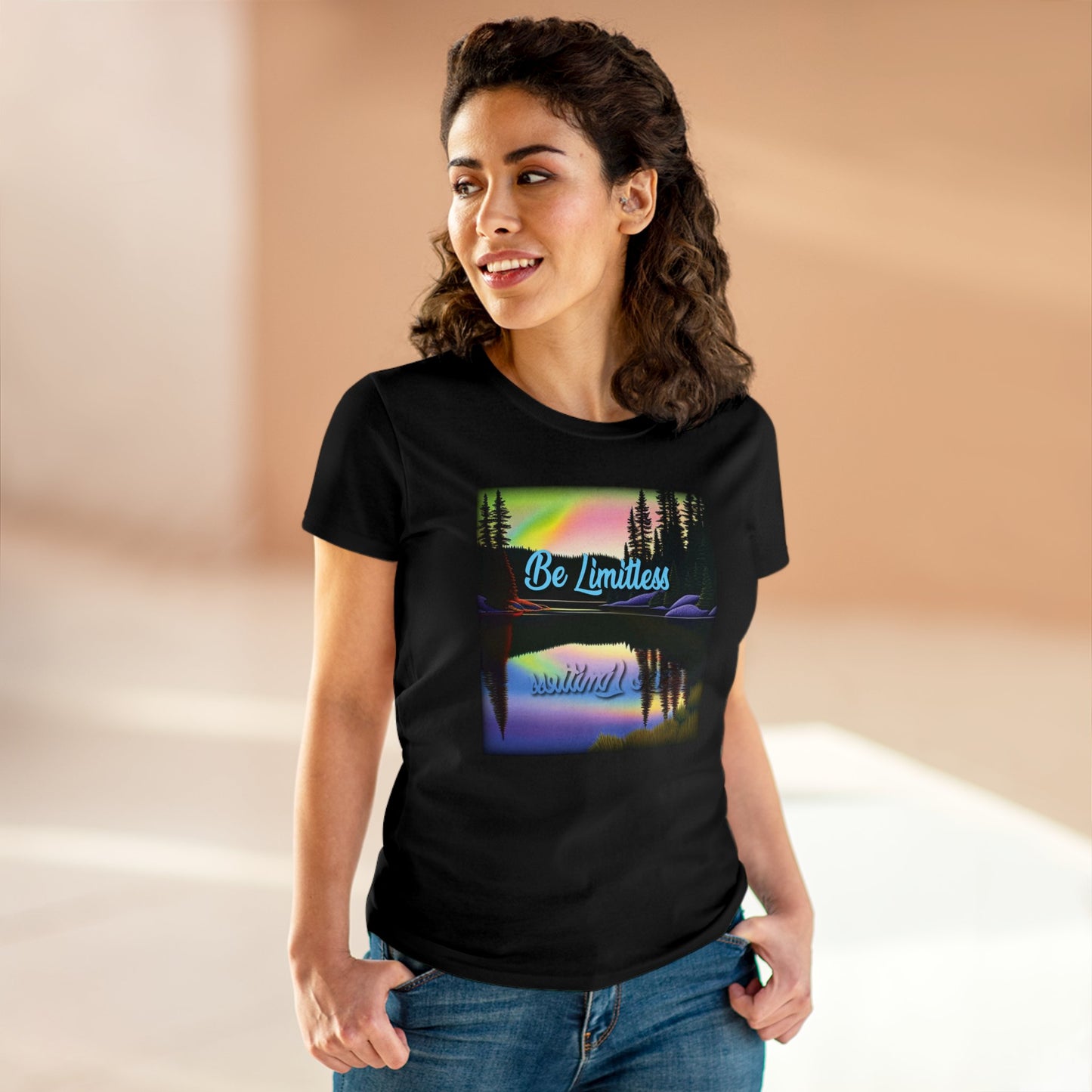 Women's Positive Reflections T-shirt - Inspirational T shirt - Midweight Cotton Tee - WaterDragon Apparel