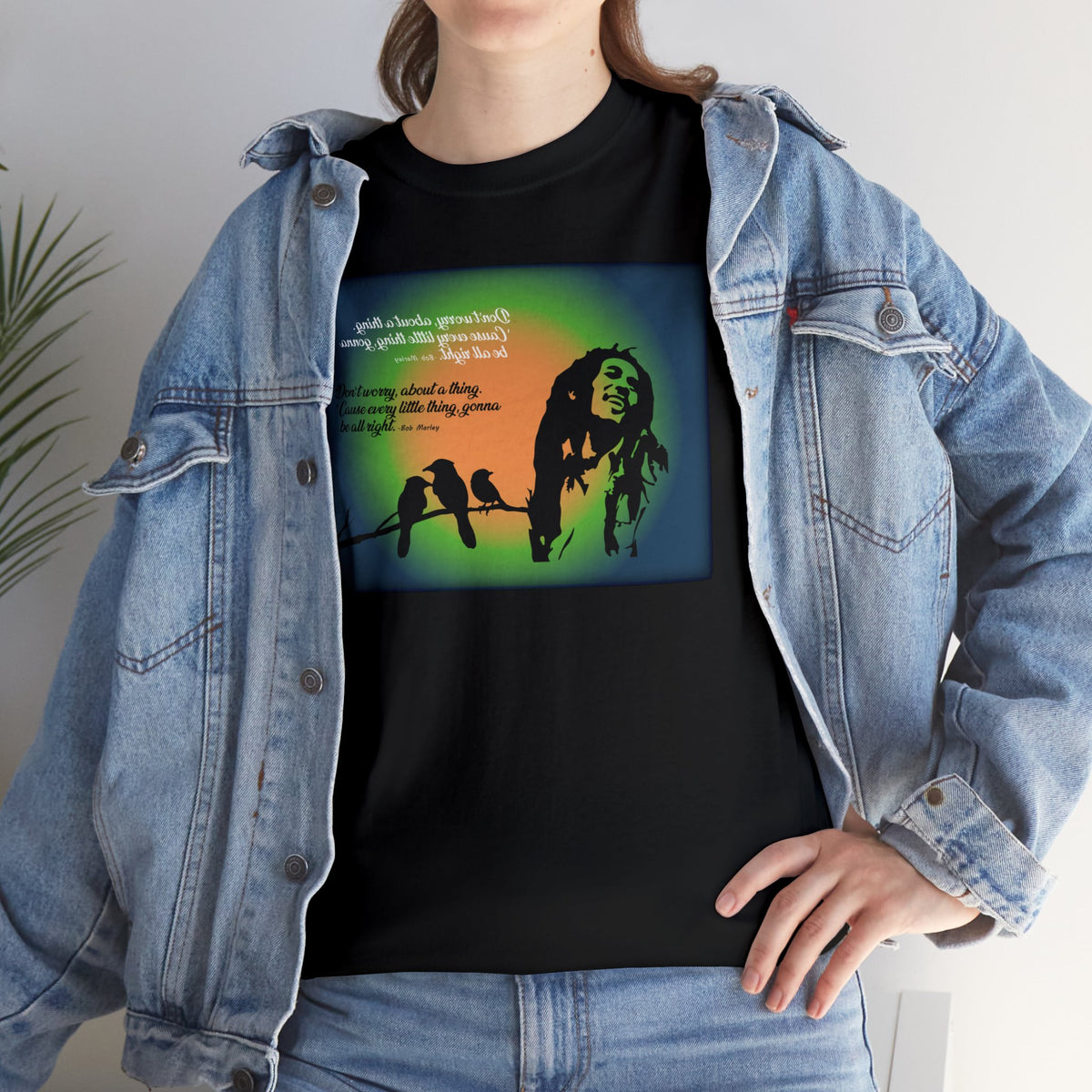 Inspirational T Shirt - Bob Marley Three Little Birds Shirt - Don't Worry About a Thing - WaterDragon Apparel