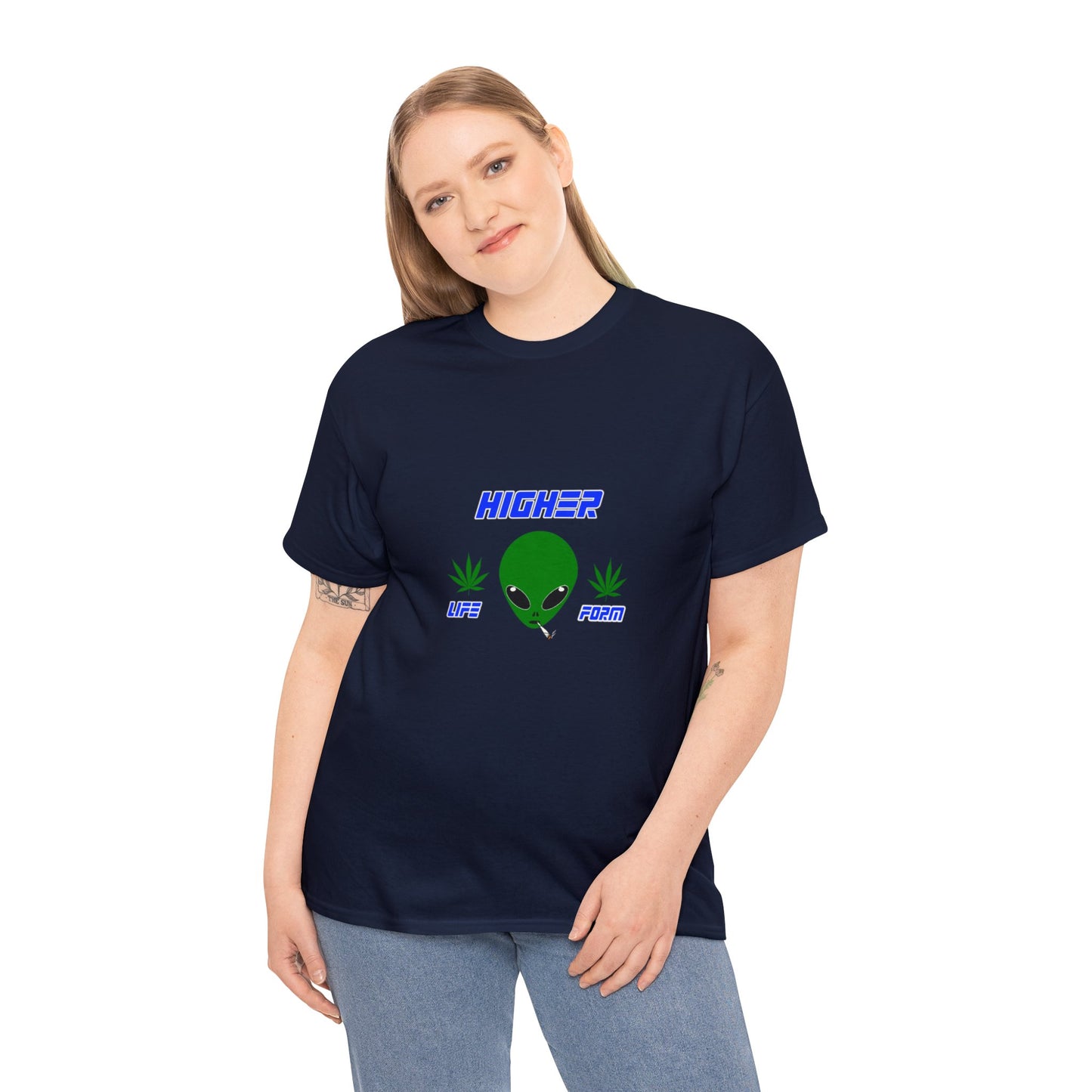 Alien Shirt - Higher Life Form - Unisex Heavy Cotton Tee - WaterDragon Apparel