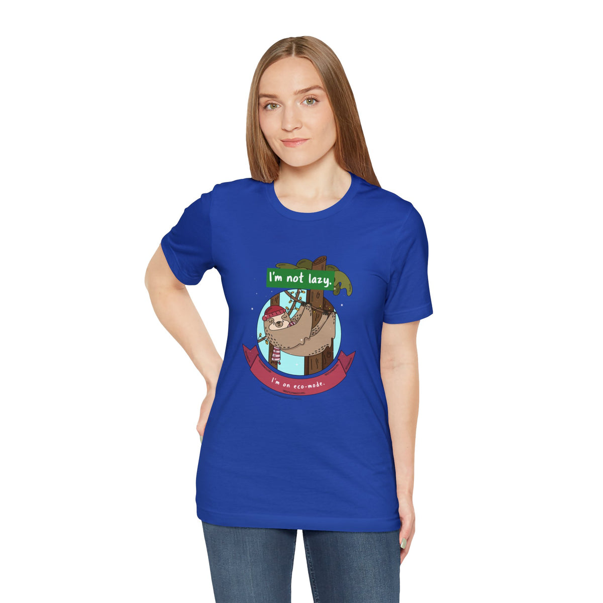 Funny Sloth T shirts - "I'm not lazy, I'm on eco-mode." - WaterDragon Apparel