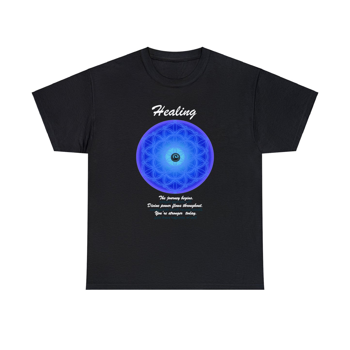Wellness Shirts - Positive Reflections - 432 Hz Healing Frequency Blue Mandala - WaterDragon Apparel
