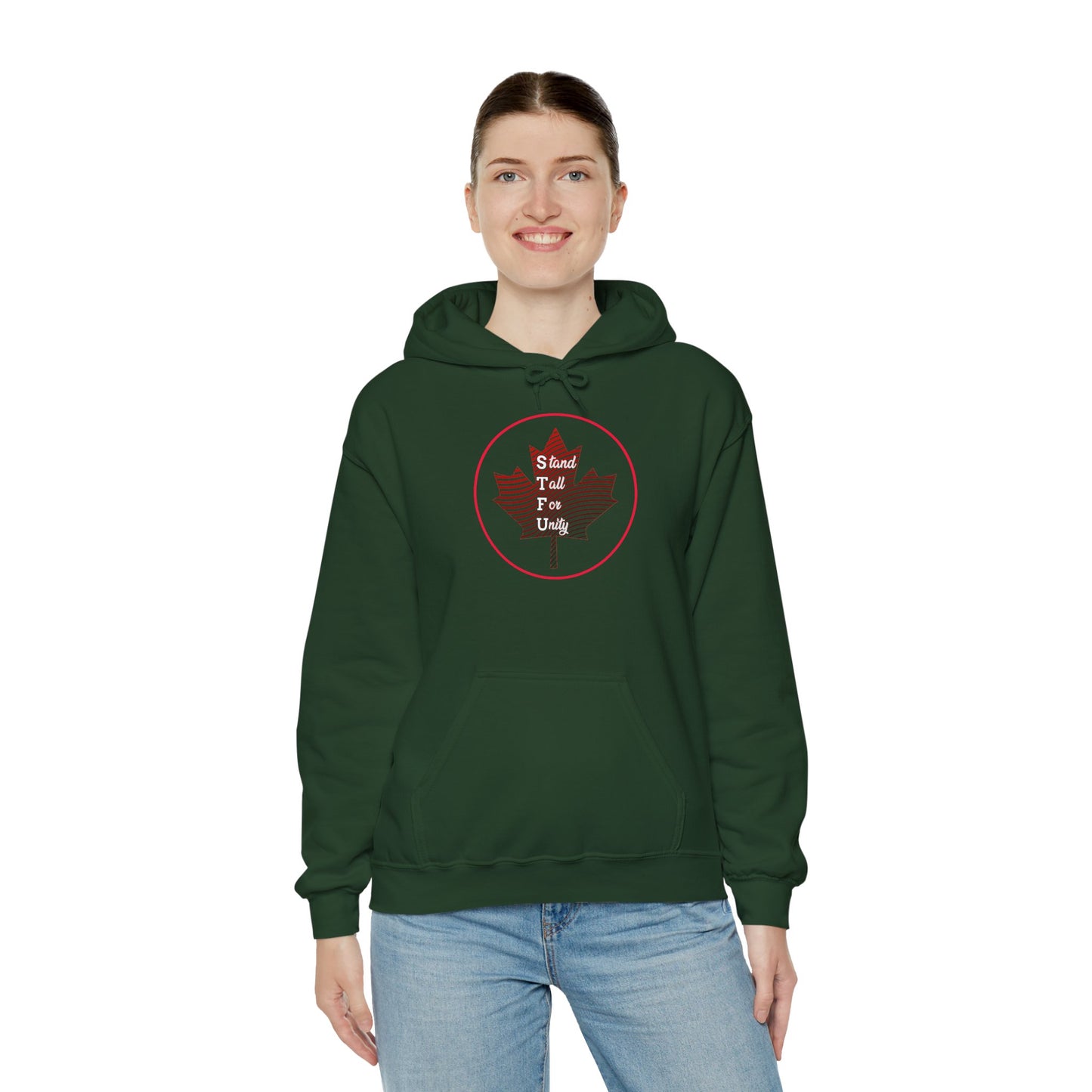 Canada Proud Hoodie Unisex Heavy Blend - Stand Tall for Unity - WaterDragon Apparel