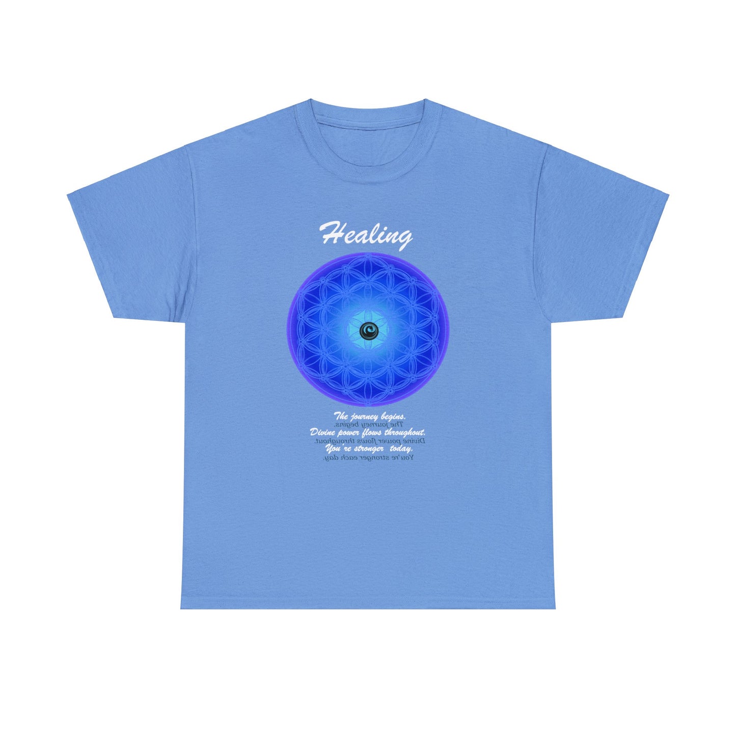 Wellness Shirts - Positive Reflections - 432 Hz Healing Frequency Blue Mandala - WaterDragon Apparel