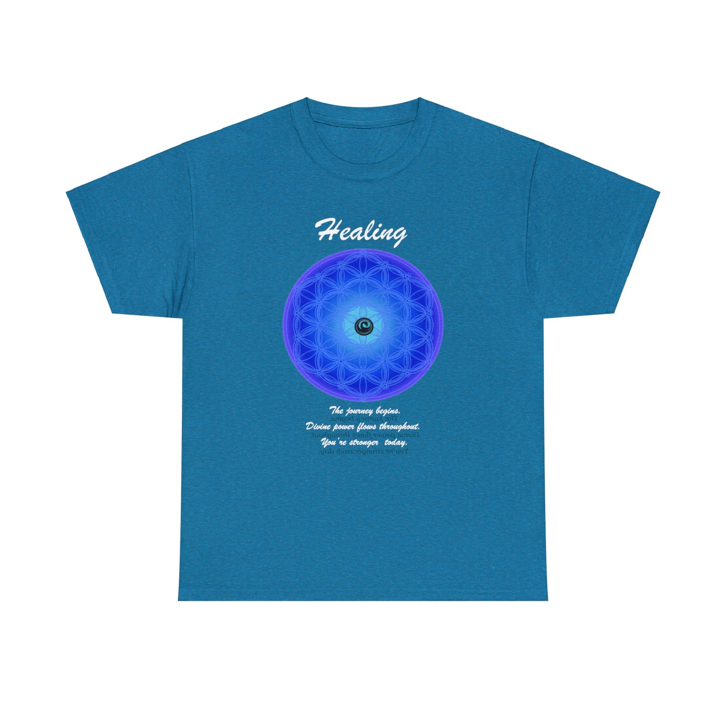 Wellness Shirts - Positive Reflections - 432 Hz Healing Frequency Blue Mandala - WaterDragon Apparel