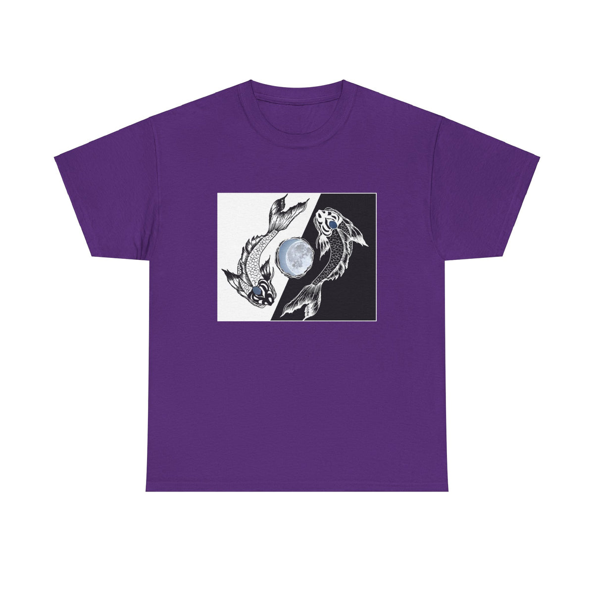 Hand Painted Koi Fish Shirts - Ying and Yang - Purple