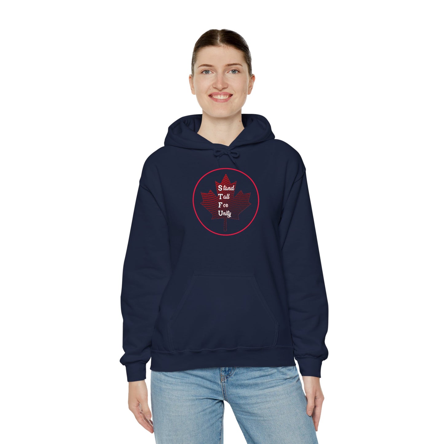 Canada Proud Hoodie Unisex Heavy Blend - Stand Tall for Unity - WaterDragon Apparel