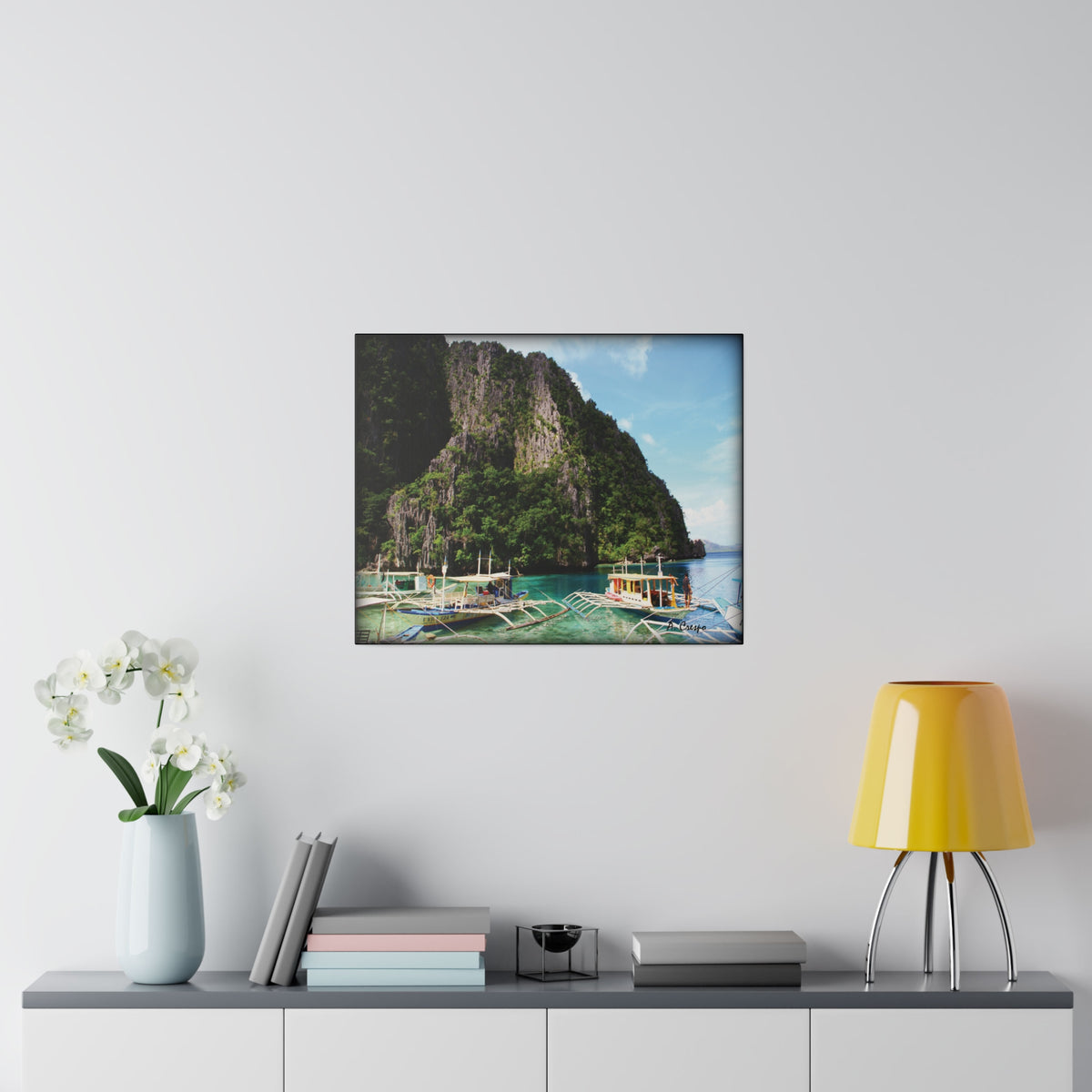 Travel Photography - Outrigger Boats - Coron, Palawan, Philippines - Stretched Canvas - WaterDragon Apparel