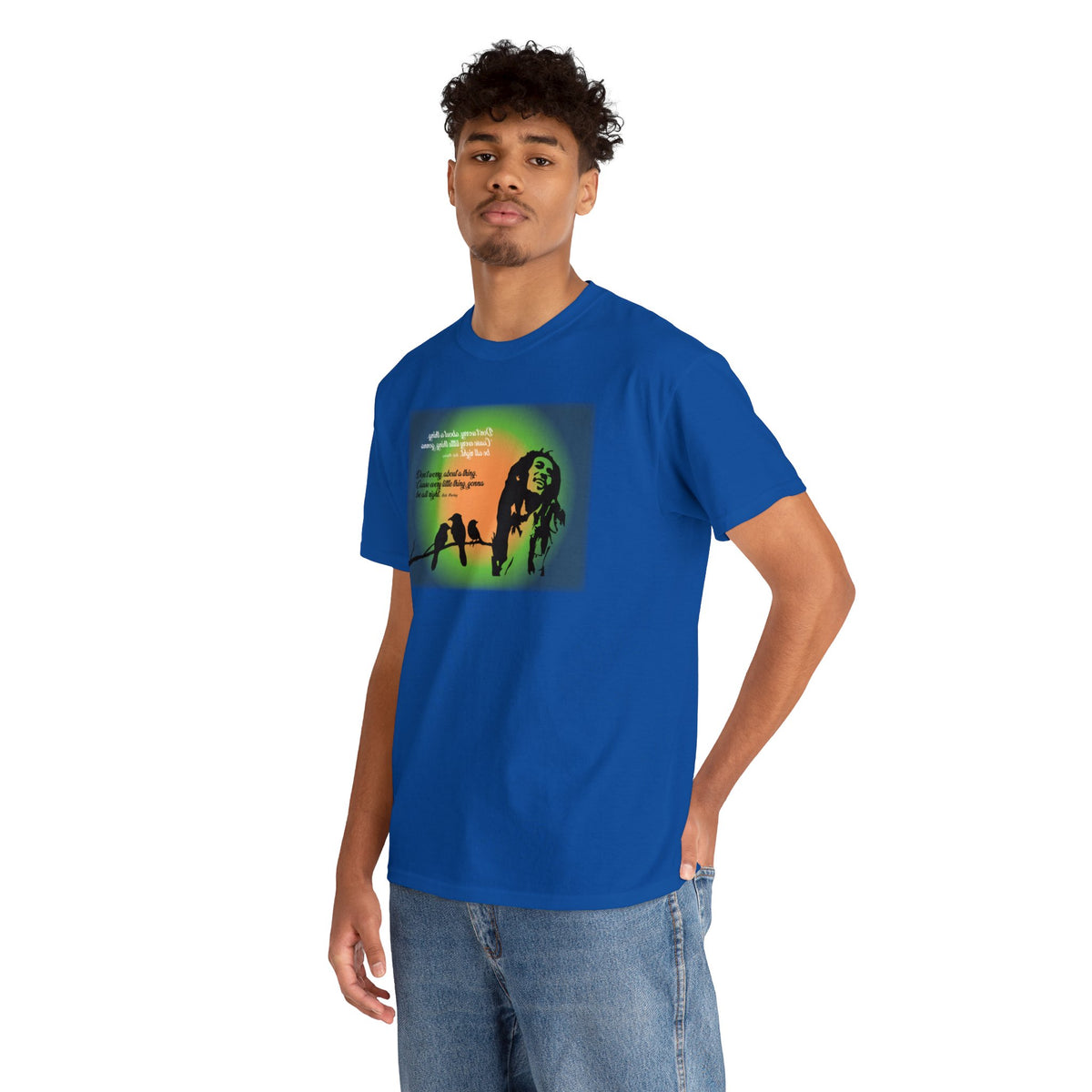 Inspirational T Shirt - Bob Marley Three Little Birds Shirt - Don't Worry About a Thing - WaterDragon Apparel