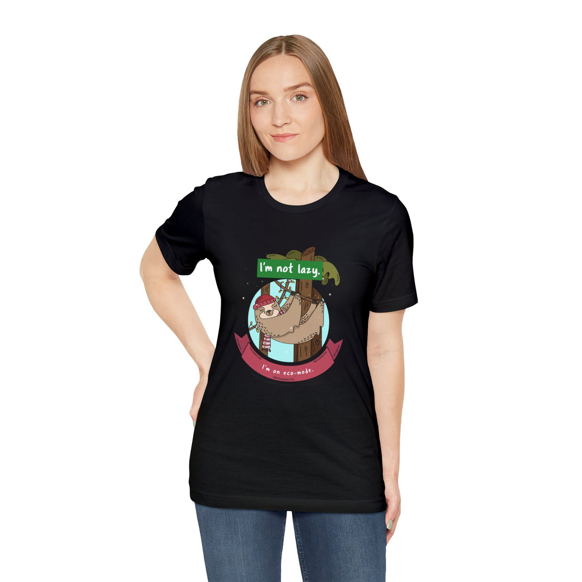 Funny Sloth T shirts - "I'm not lazy, I'm on eco-mode." - WaterDragon Apparel