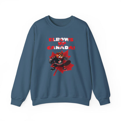 Elbows Up Canada! Canadian Pride Sweatshirt - Perfect For Patriotic Canadians and Sports Fans - WaterDragon Apparel