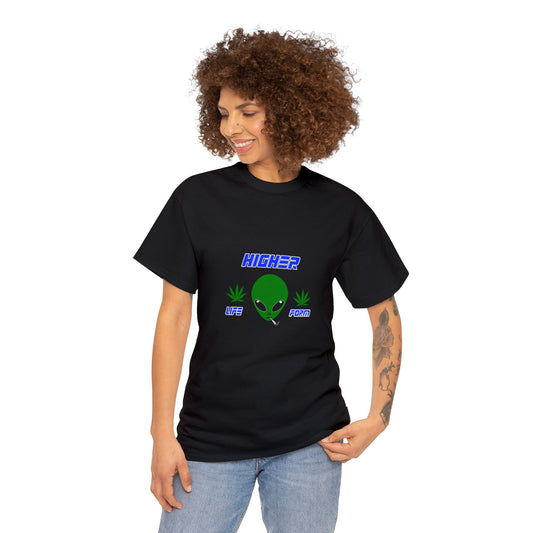 Alien Shirt - Higher Life Form - Unisex Heavy Cotton Tee - WaterDragon Apparel