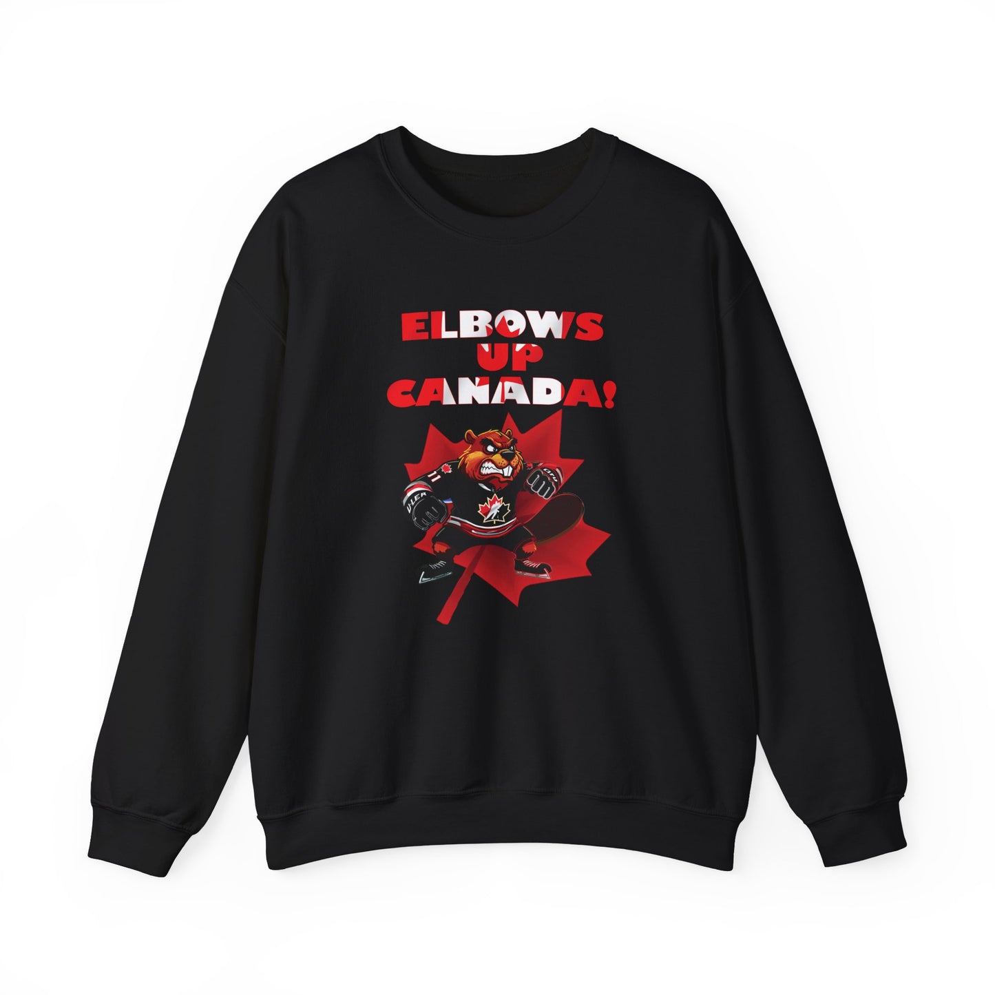 Elbows Up Canada! Canadian Pride Sweatshirt - Perfect For Patriotic Canadians and Sports Fans - WaterDragon Apparel
