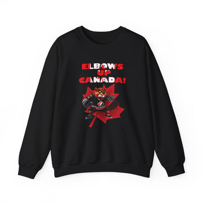 Elbows Up Canada! Canadian Pride Sweatshirt - Perfect For Patriotic Canadians and Sports Fans - WaterDragon Apparel