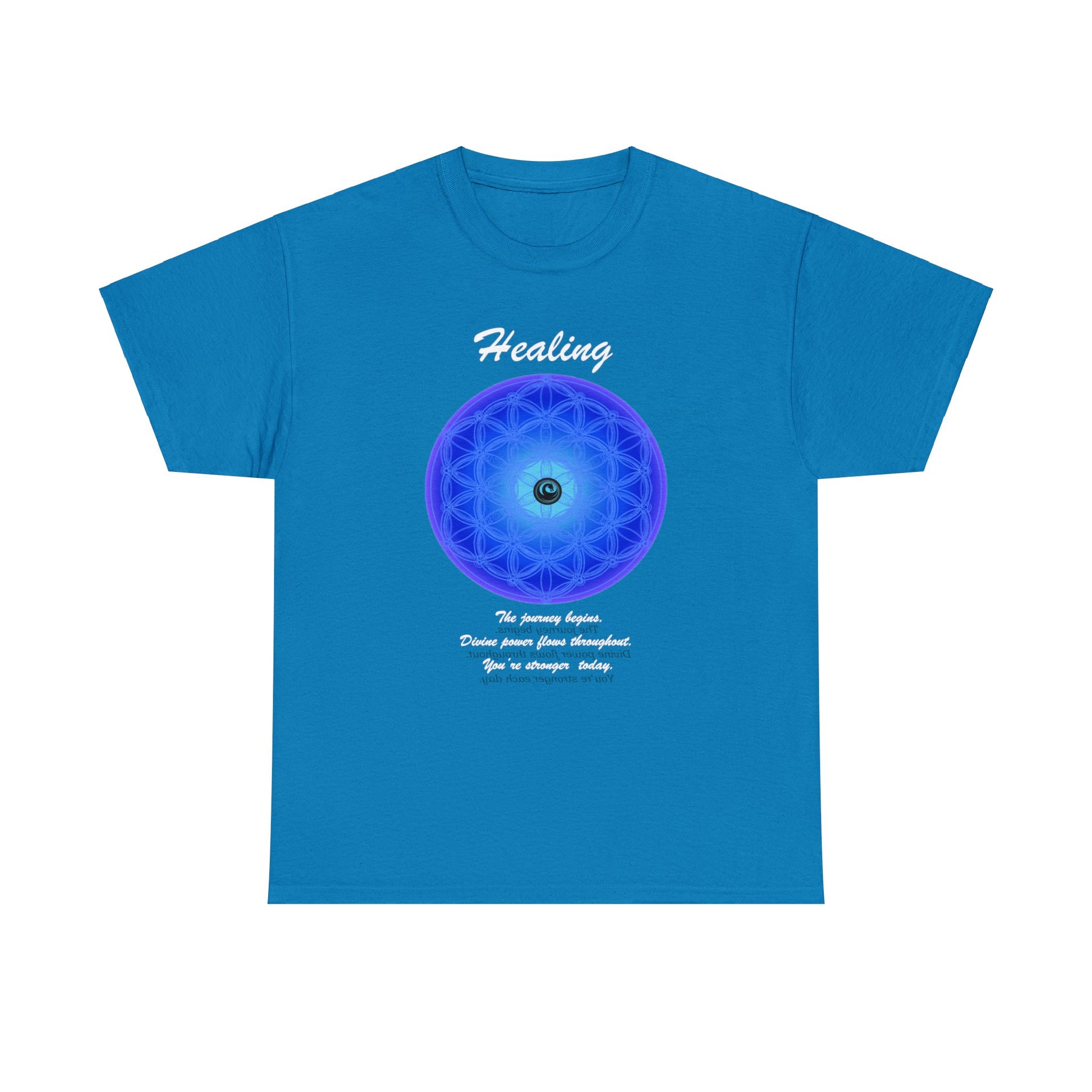 Wellness Shirts - Positive Reflections - 432 Hz Healing Frequency Blue Mandala - WaterDragon Apparel