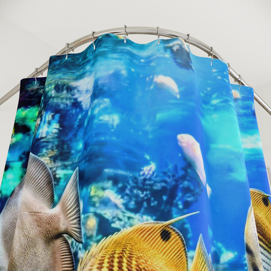 Tropical Reef Shower Curtain — Vibrant Tropical Fish Ocean Bathroom Decor