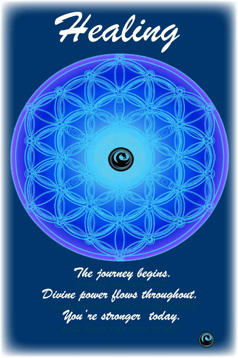 Wellness Shirts - Positive Reflections - 432 Hz Healing Frequency Blue Mandala - WaterDragon Apparel