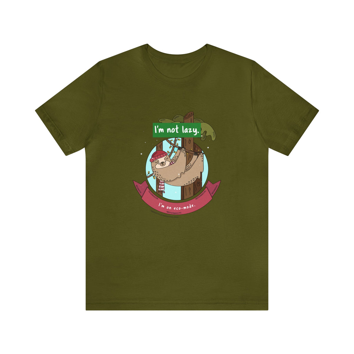 Funny Sloth T shirts - "I'm not lazy, I'm on eco-mode." - WaterDragon Apparel