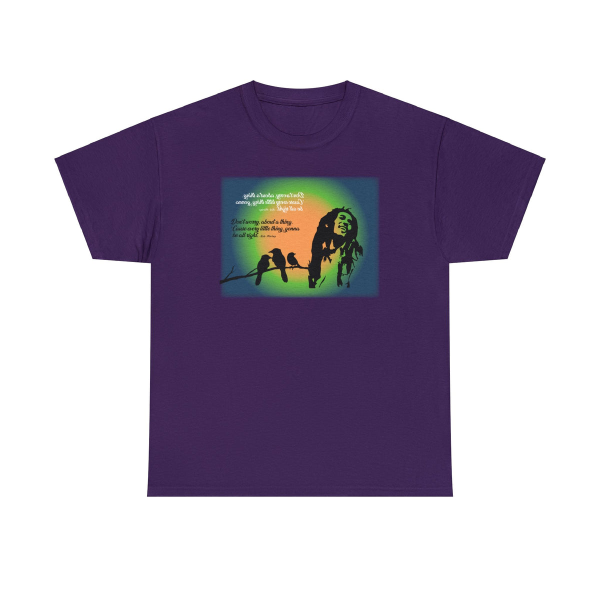 Inspirational T Shirt - Bob Marley Three Little Birds Shirt - Don't Worry About a Thing - WaterDragon Apparel