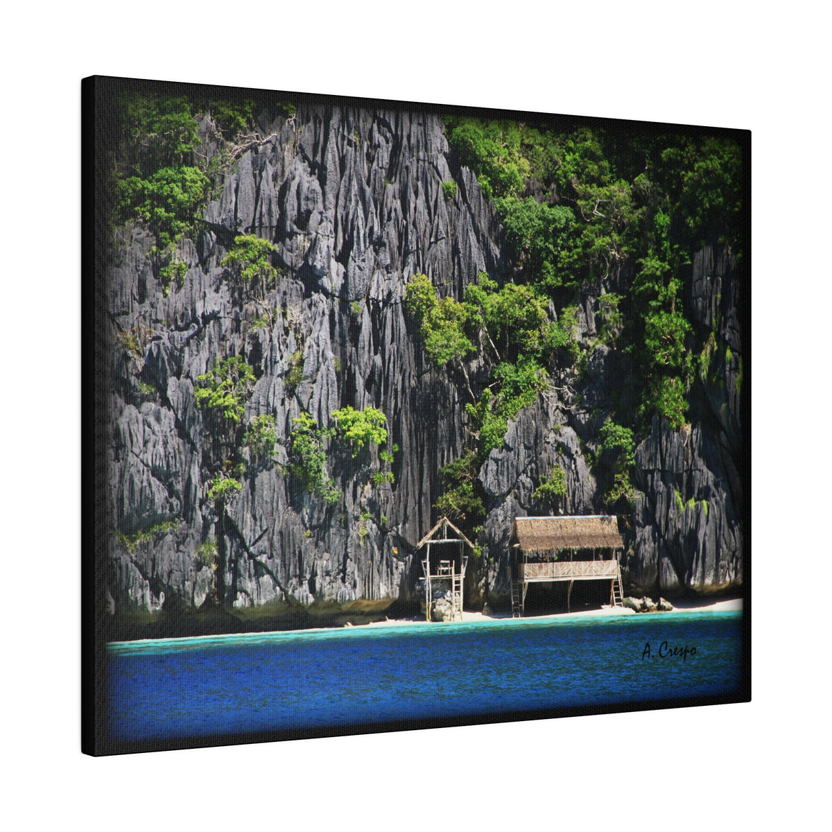 Landscape Photography - Nipa Huts - Coron, Palawan, Philippines - Home Decor Matte Canvas, Stretched - WaterDragon Apparel