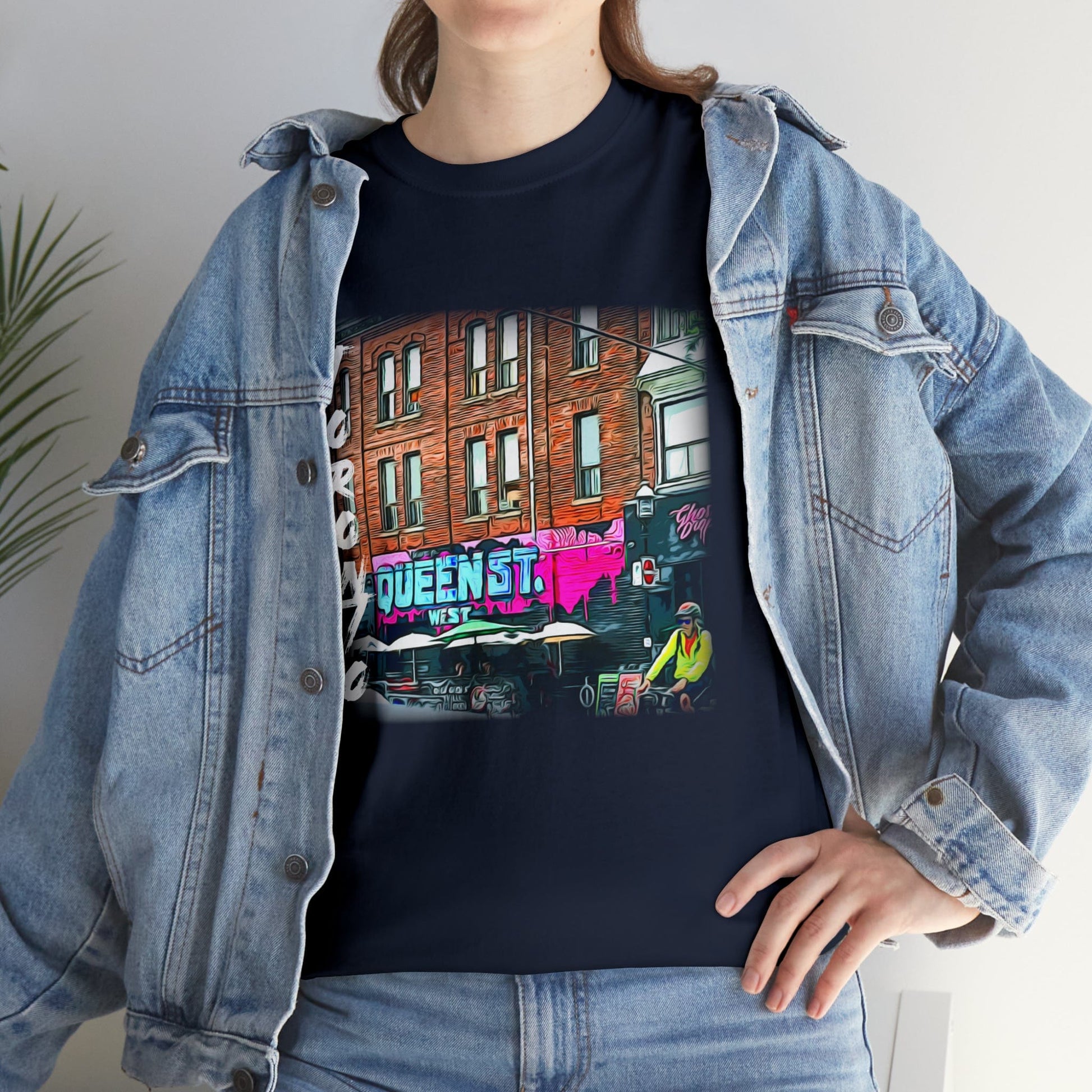 Urban-Themed Toronto Queen Street West T-Shirt - Unisex Crew Style - WaterDragon Apparel