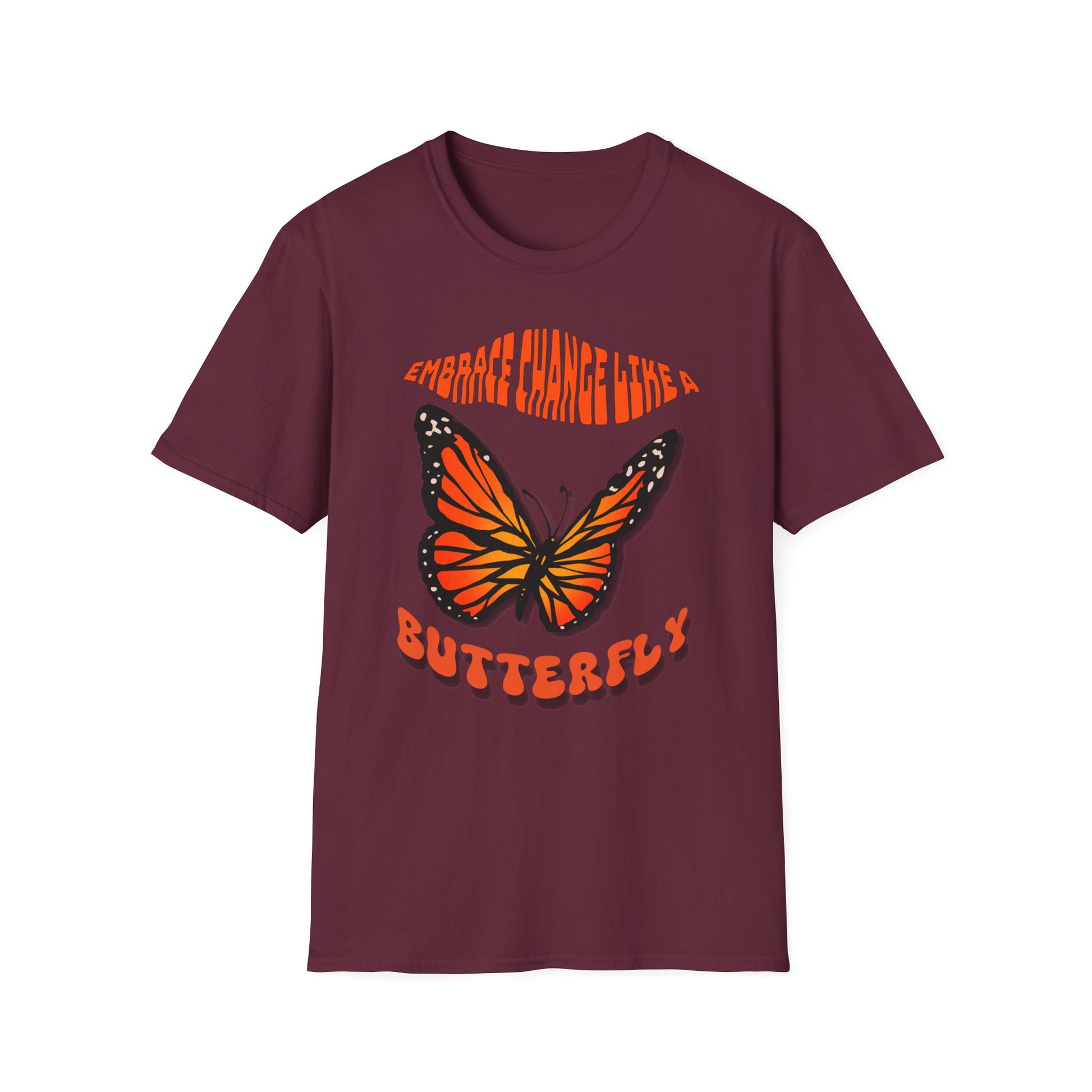 Women's Wellness T-shirts- Embrace Change, Transform Like a Butterfly - WaterDragon Apparel
