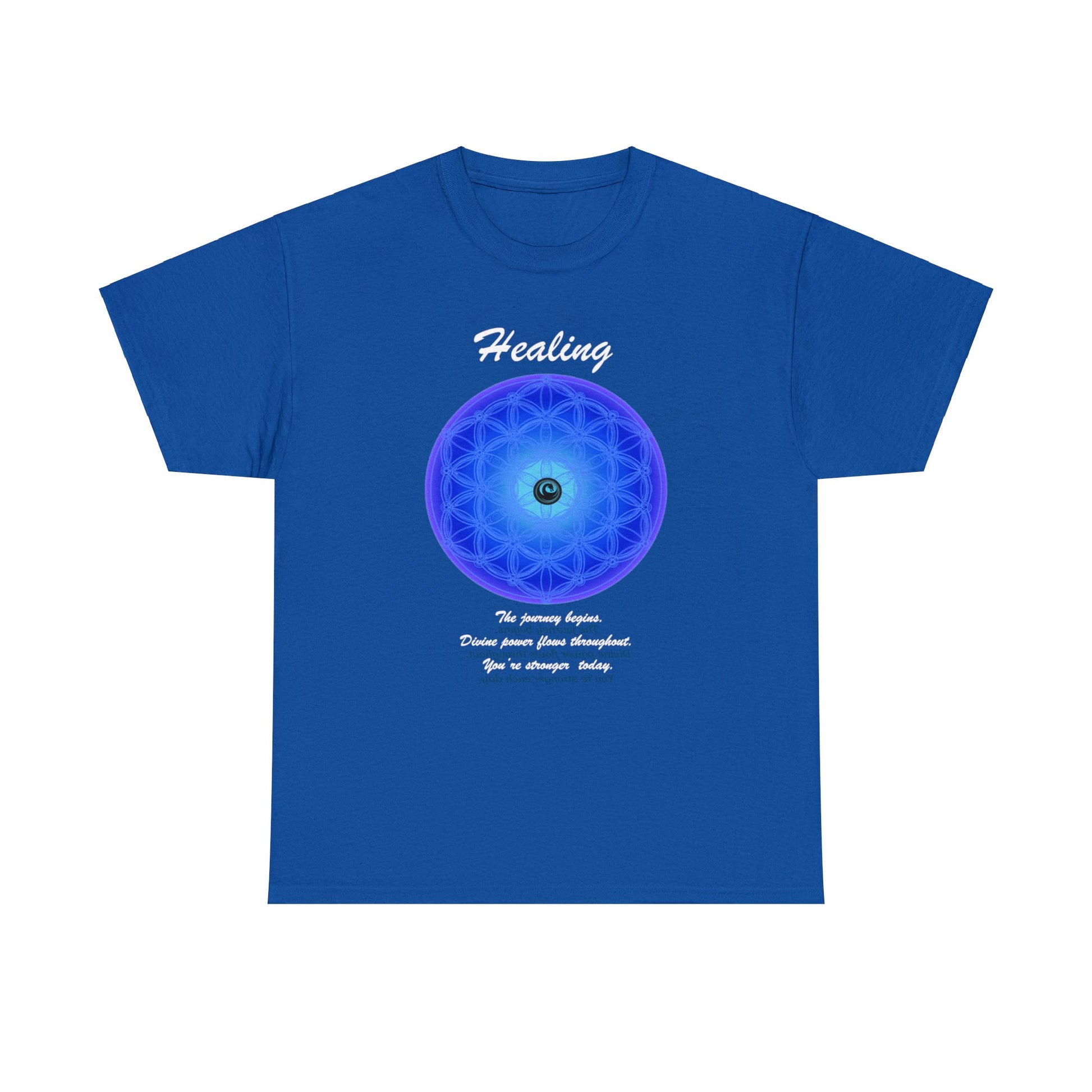 Wellness Shirts - Positive Reflections - 432 Hz Healing Frequency Blue Mandala - WaterDragon Apparel