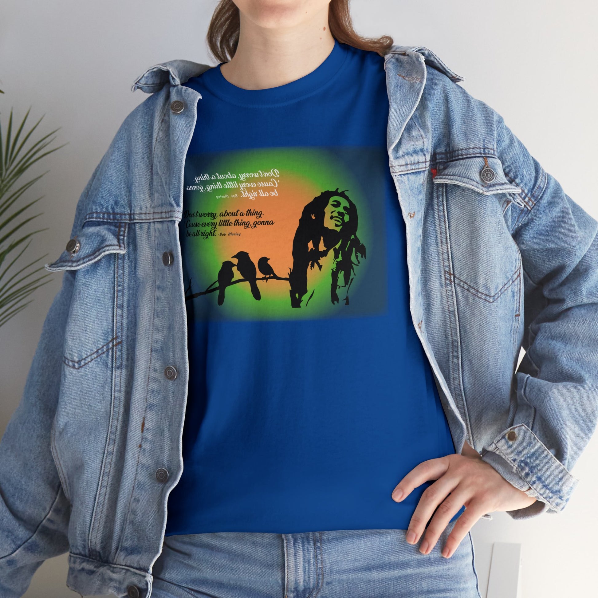 Inspirational T Shirt - Bob Marley Three Little Birds Shirt - Don't Worry About a Thing - WaterDragon Apparel