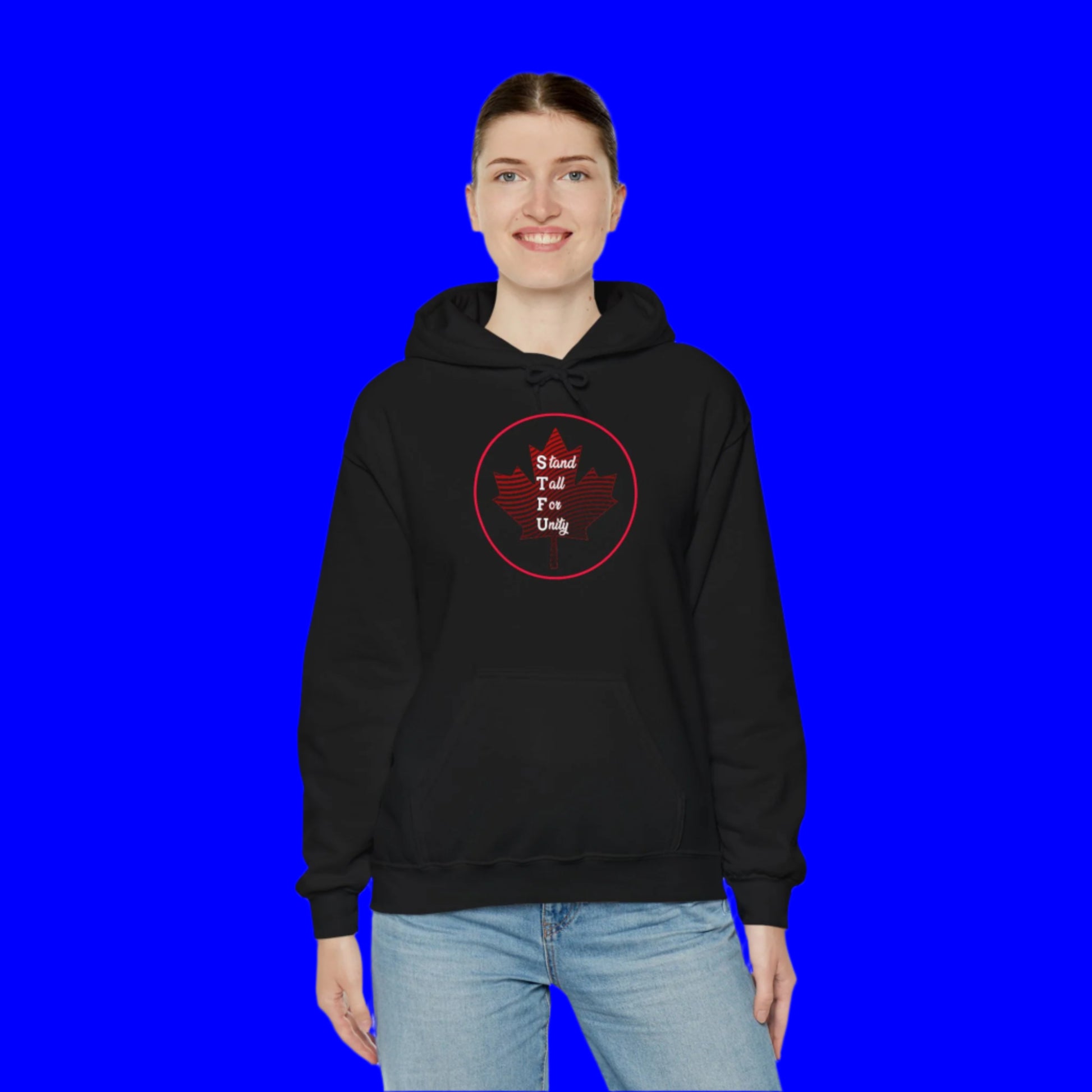 Canada Proud Hoodie Unisex Heavy Blend - Stand Tall for Unity - WaterDragon Apparel