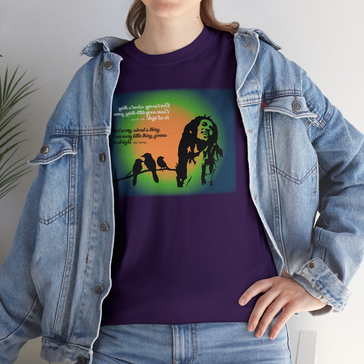 Inspirational T Shirt - Bob Marley Three Little Birds Shirt - Don't Worry About a Thing - WaterDragon Apparel