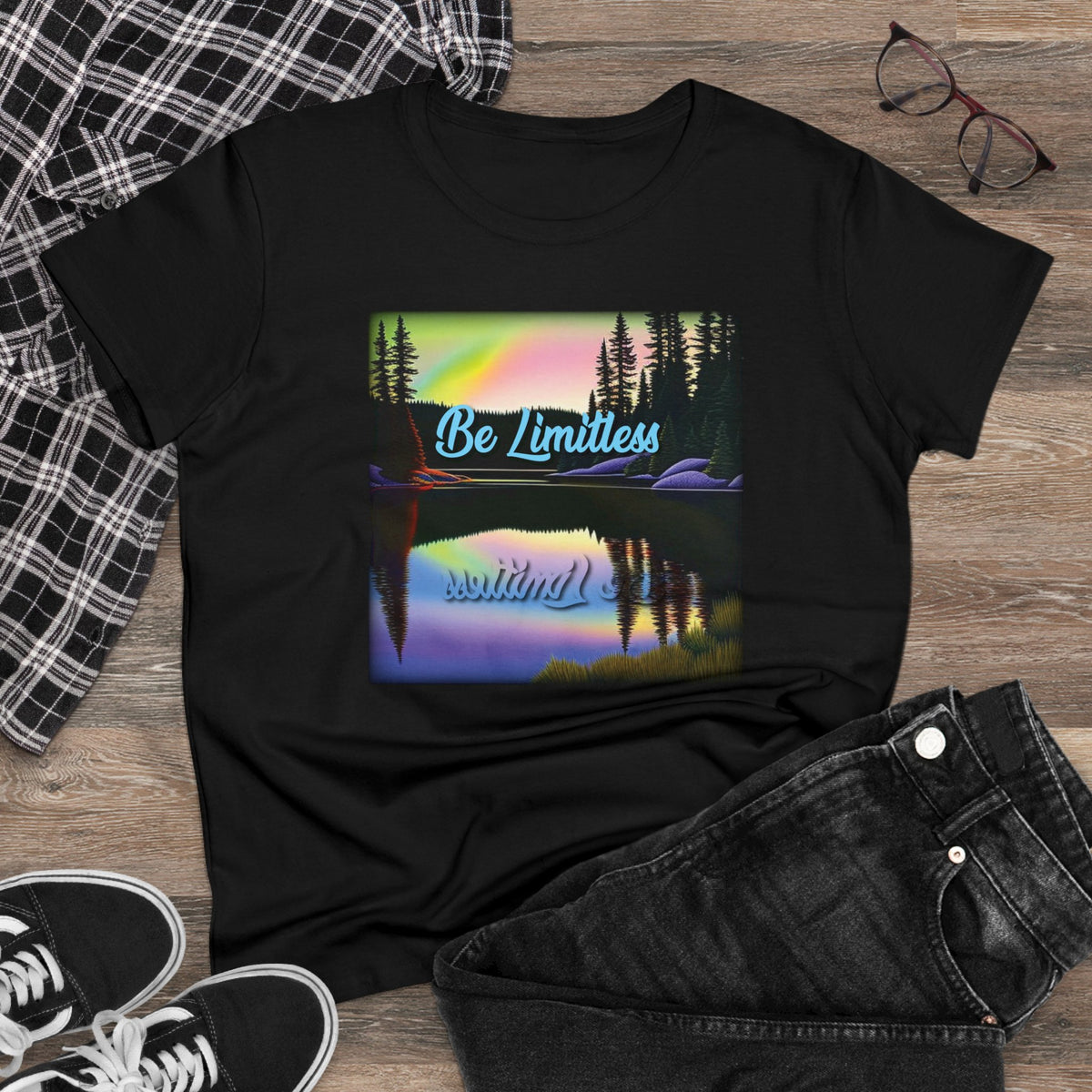 Women's Positive Reflection T-shirt - Inspirational T shirt -  Midweight Cotton Tee - WaterDragon Apparel