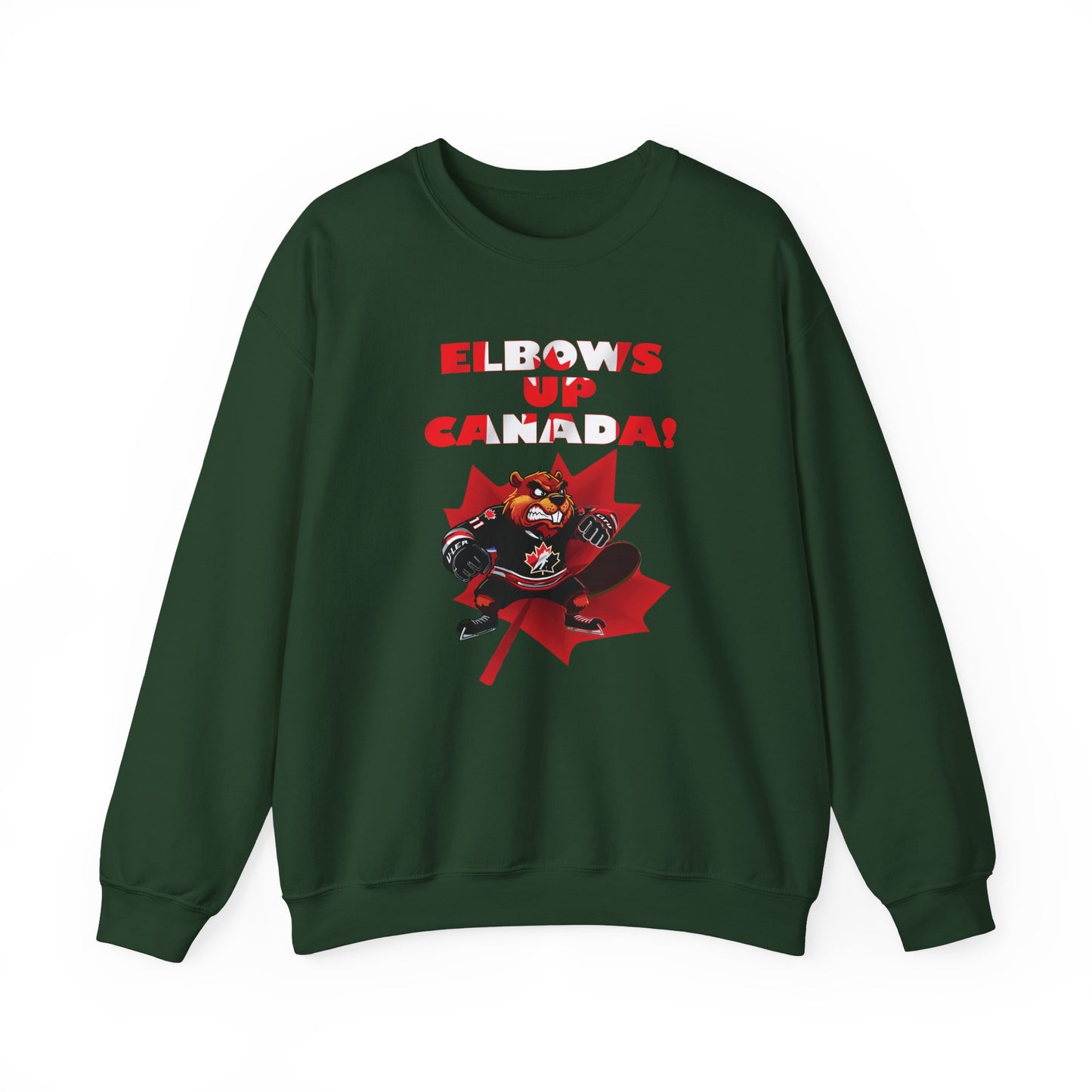 Elbows Up Canada! Canadian Pride Sweatshirt - Perfect For Patriotic Canadians and Sports Fans - WaterDragon Apparel