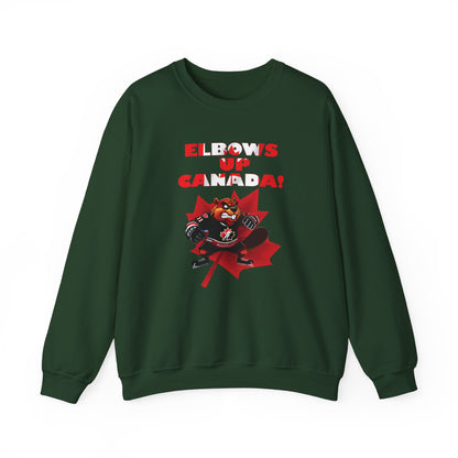 Elbows Up Canada! Canadian Pride Sweatshirt - Perfect For Patriotic Canadians and Sports Fans - WaterDragon Apparel