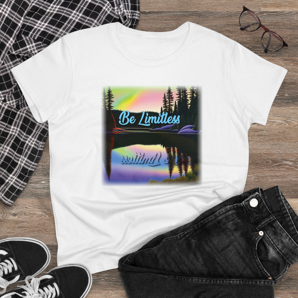 Women's Positive Reflection T-shirt - Inspirational T shirt -  Midweight Cotton Tee - WaterDragon Apparel