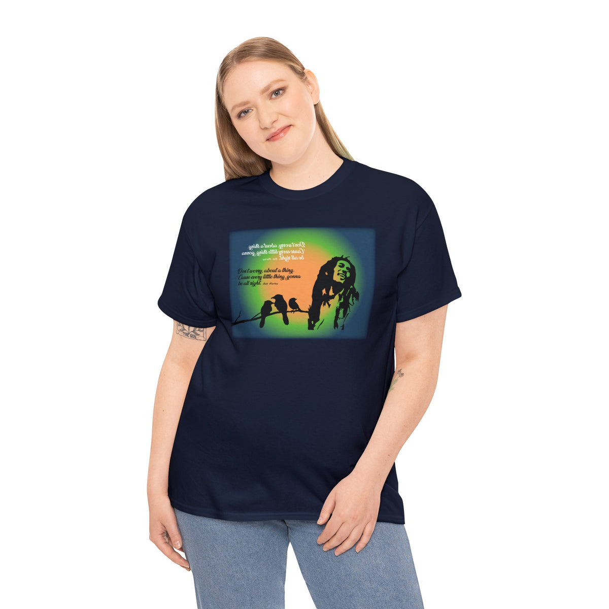 Inspirational T Shirt - Bob Marley Three Little Birds Shirt - Don't Worry About a Thing - WaterDragon Apparel