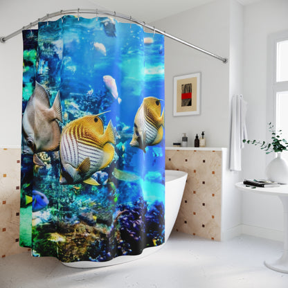 Tropical Reef Shower Curtain — Vibrant Tropical Fish Ocean Bathroom Decor