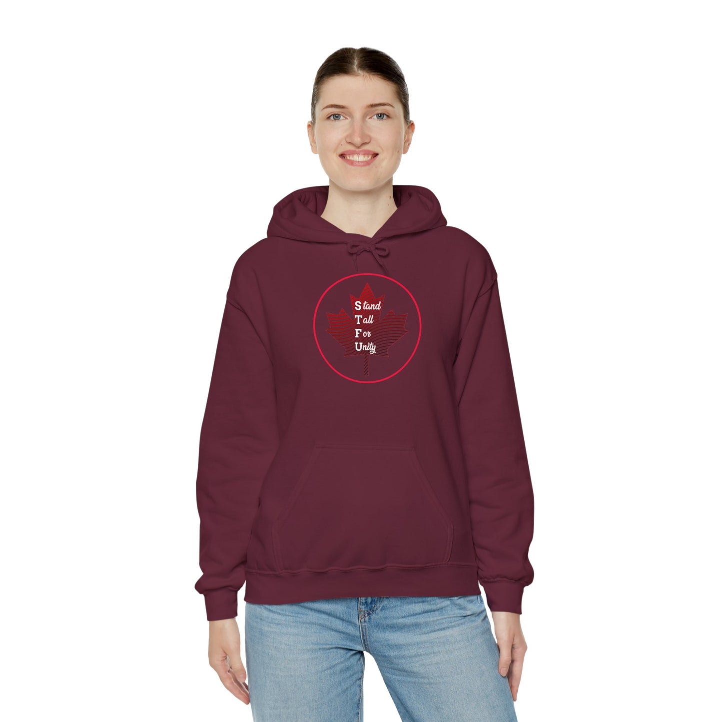 Canada Proud Hoodie Unisex Heavy Blend - Stand Tall for Unity - WaterDragon Apparel