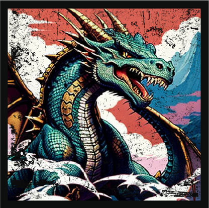 Dragon TShirt - Ocean - Crew Style - WaterDragon Apparel