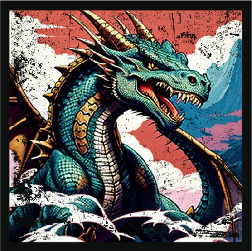 Dragon T Shirt - Ocean Dragon  - Shipping Included - WaterDragon Apparel