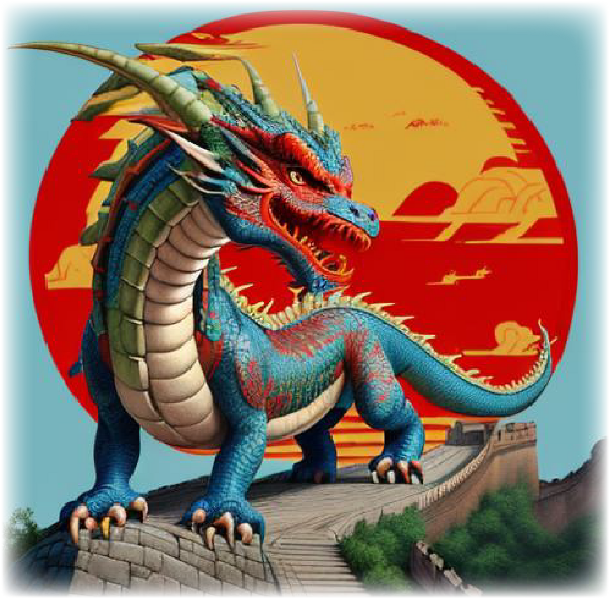 Chinese Dragon T Shirt - Crew Style - WaterDragon Apparel