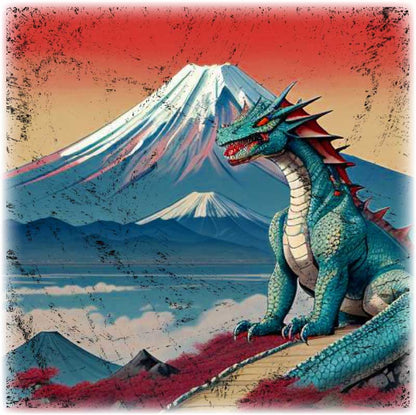 Retro Style Dragon T Shirt - Crew Style - WaterDragon Apparel