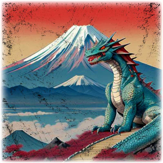 Retro Style Dragon T Shirt - Crew Style - WaterDragon Apparel